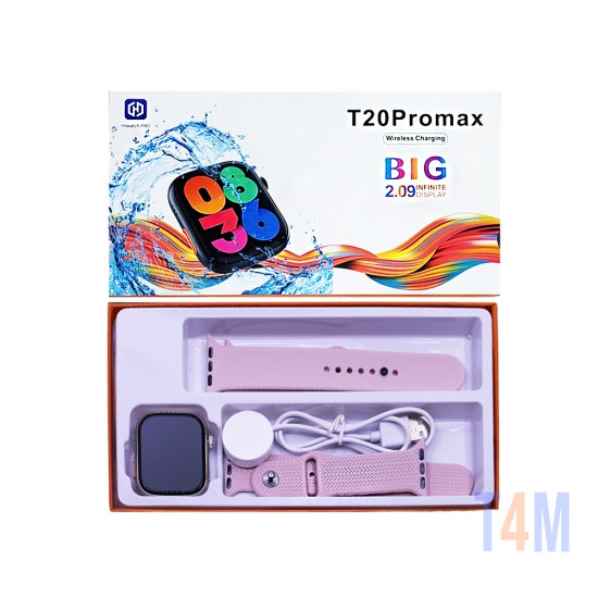 Smartwatch T20 Pro Max With 2 Straps 2.09" (Call Version) Pink